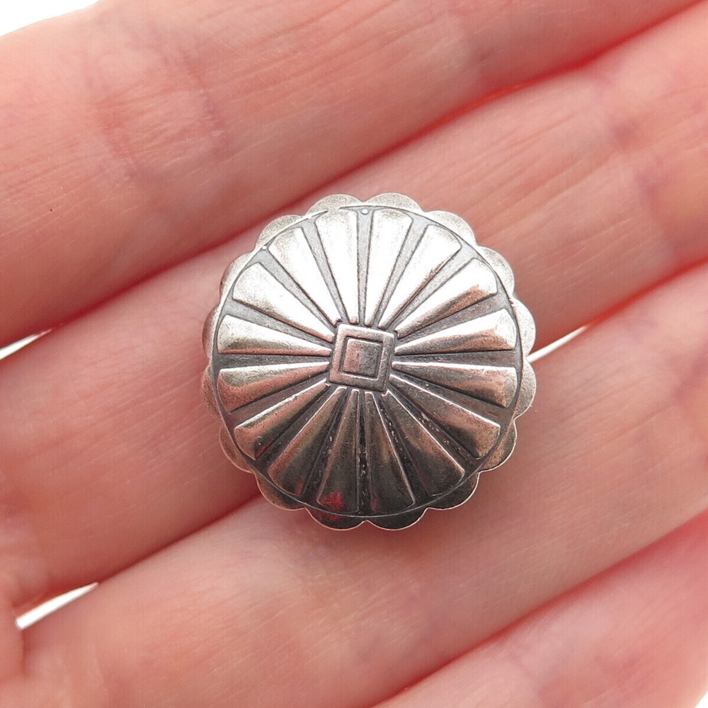 Old Pawn 925 Sterling Silver Vintage Southwestern Concho Tribal Clip Button
